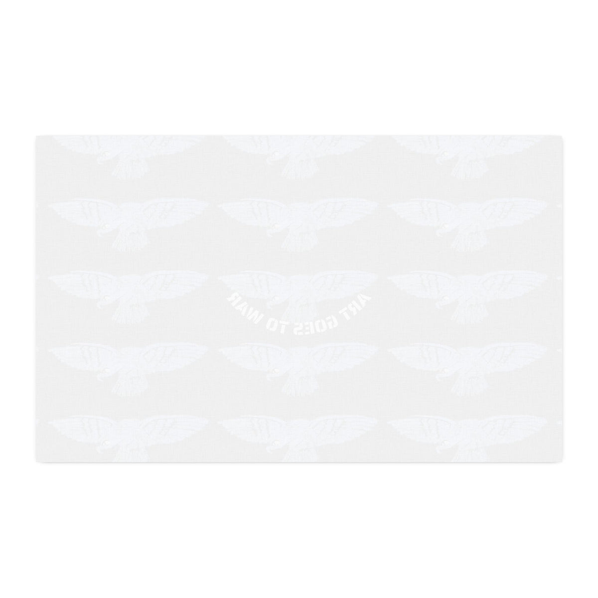 Faux Linen Fabric Yardage — Blue Dove Repeat Print with "Art Goes to War" Accent - Art goes to War