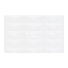 Faux Linen Fabric Yardage — Blue Dove Repeat Print with "Art Goes to War" Accent - Art goes to War