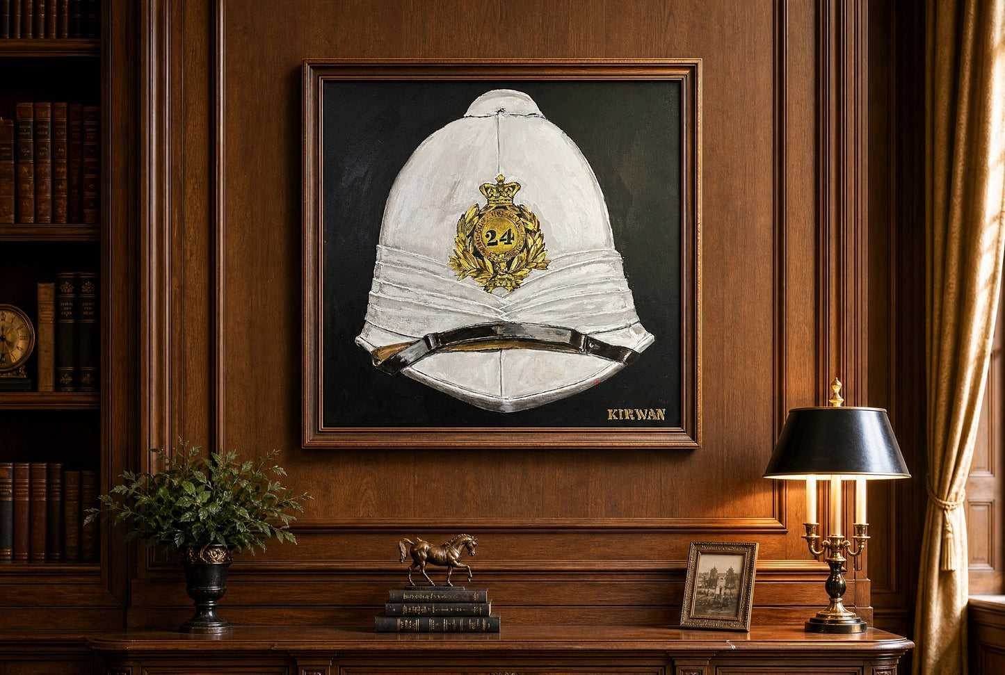 Foreign Service Helmet (Victorian) Sun Helmet of the 24th (2nd Warwickshire) Regiment of Foot - Art goes to War