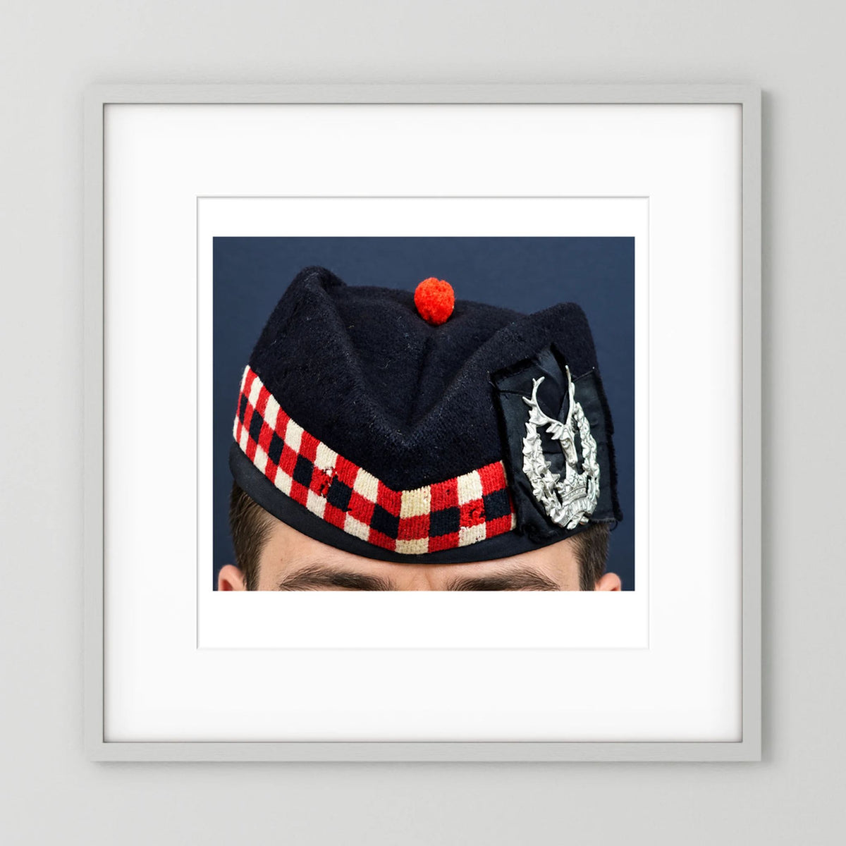 Garrison Cap. Gordon Highlanders Glengarry Side-Cap, WW2 — photograph presentation mockup