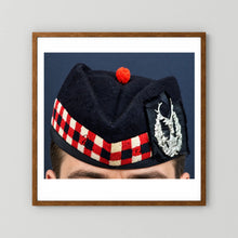 Garrison Cap. Gordon Highlanders Glengarry Side-Cap, WW2 — photograph presentation mockup