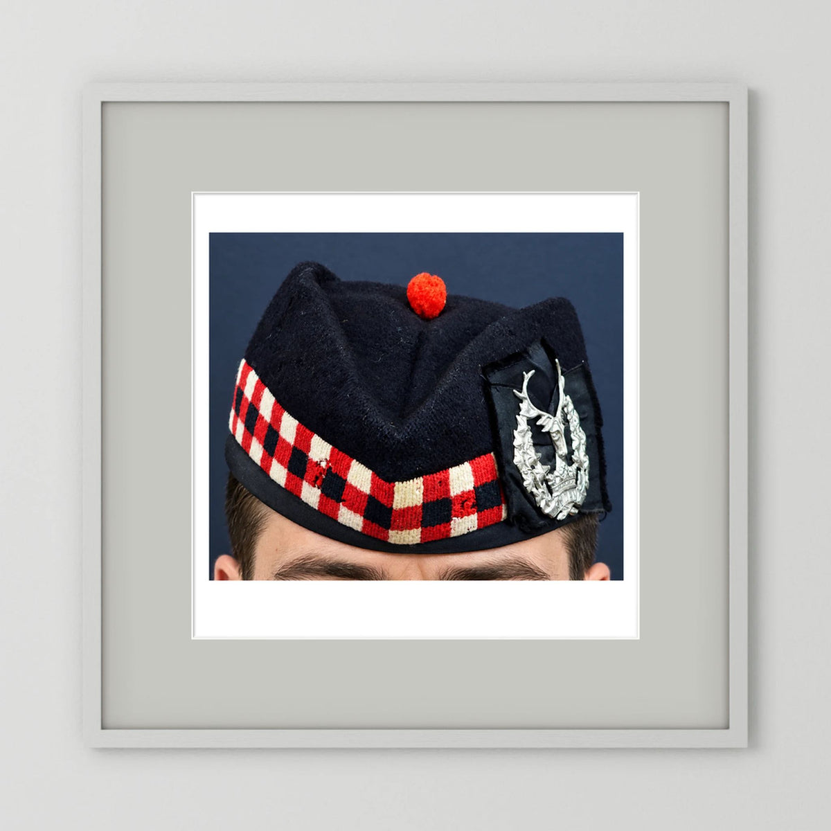 Garrison Cap. Gordon Highlanders Glengarry Side-Cap, WW2 — photograph presentation mockup