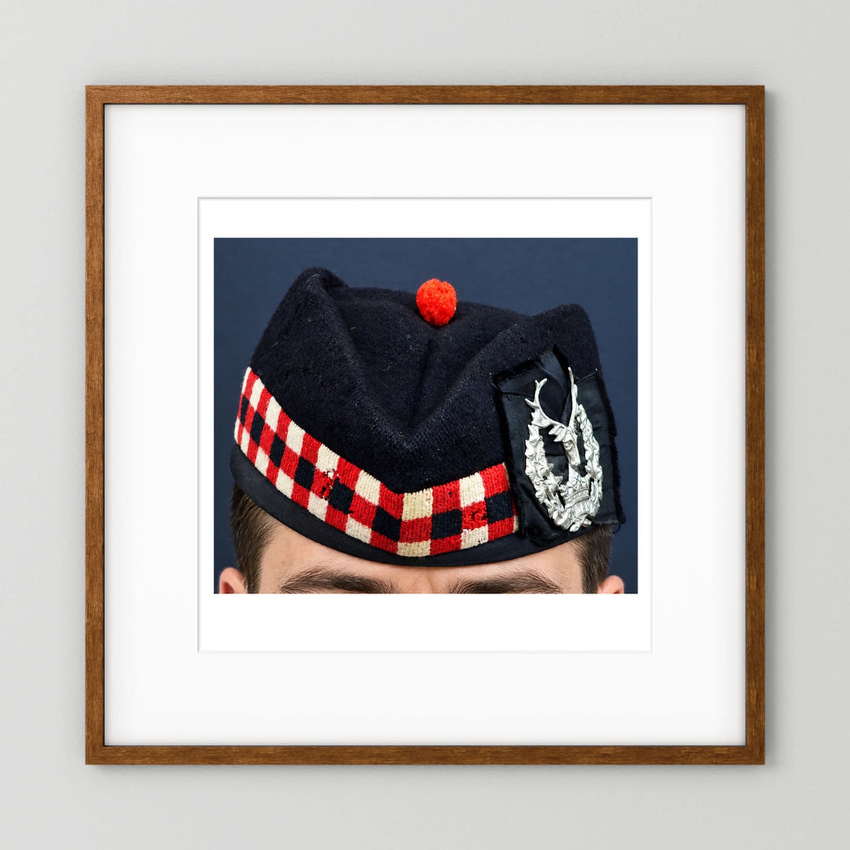 Garrison Cap. Gordon Highlanders Glengarry Side-Cap, WW2 — photograph presentation mockup