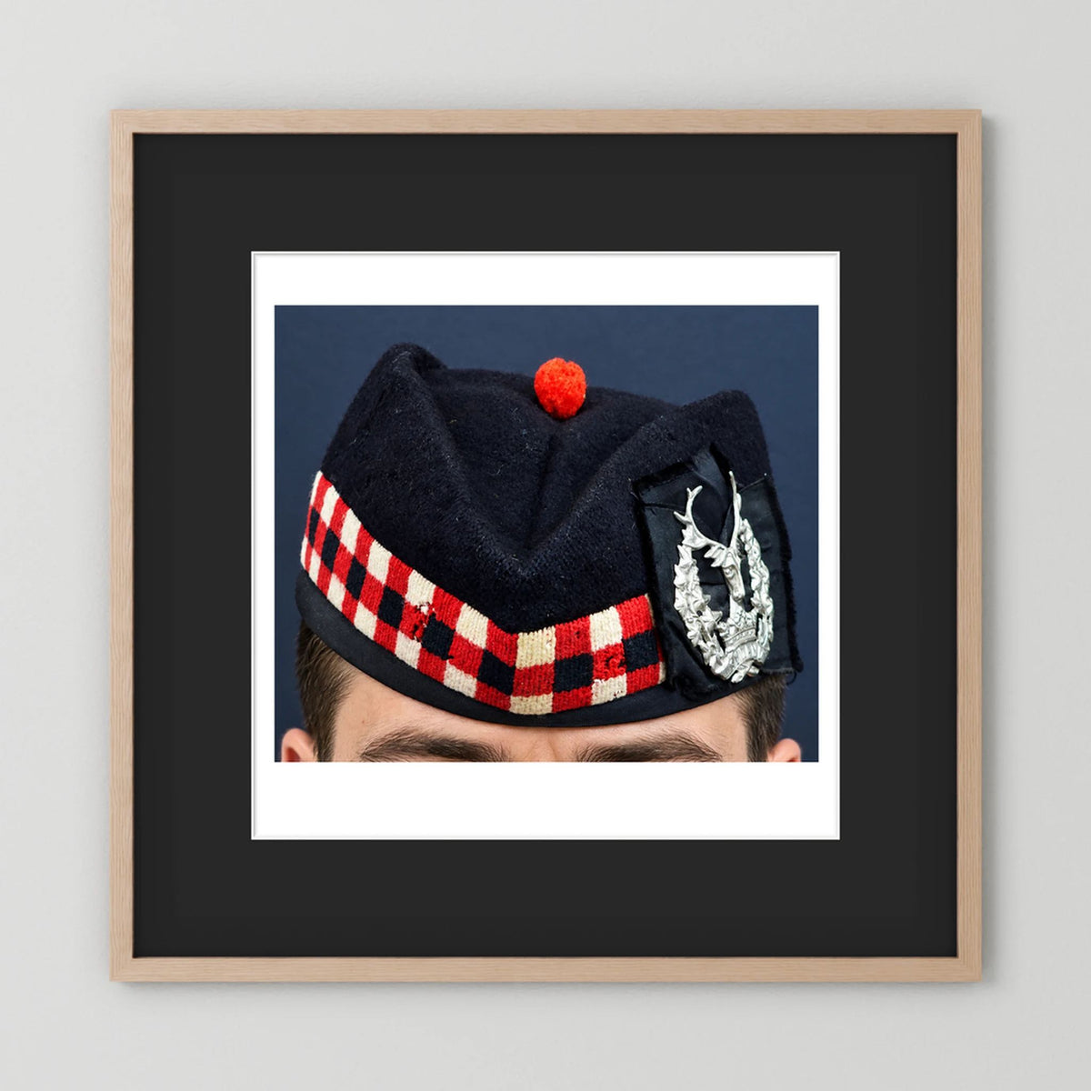 Garrison Cap. Gordon Highlanders Glengarry Side-Cap, WW2 — photograph presentation mockup