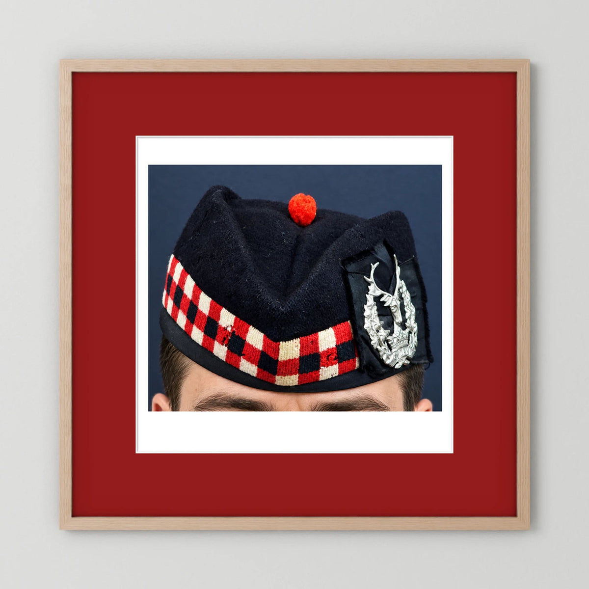 Garrison Cap. Gordon Highlanders Glengarry Side-Cap, WW2 — photograph presentation mockup