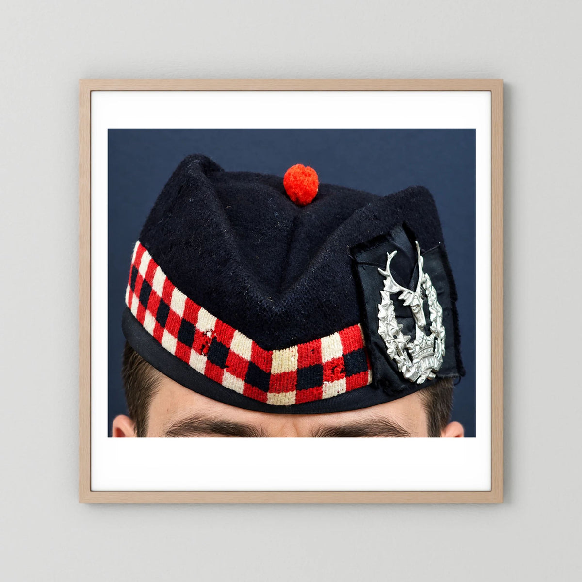 Garrison Cap. Gordon Highlanders Glengarry Side-Cap, WW2 — photograph presentation mockup