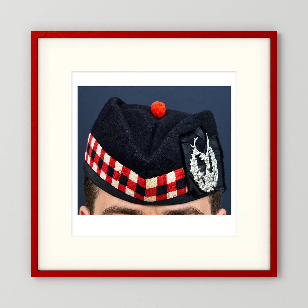 Garrison Cap. Gordon Highlanders Glengarry Side-Cap, WW2 — photograph presentation mockup