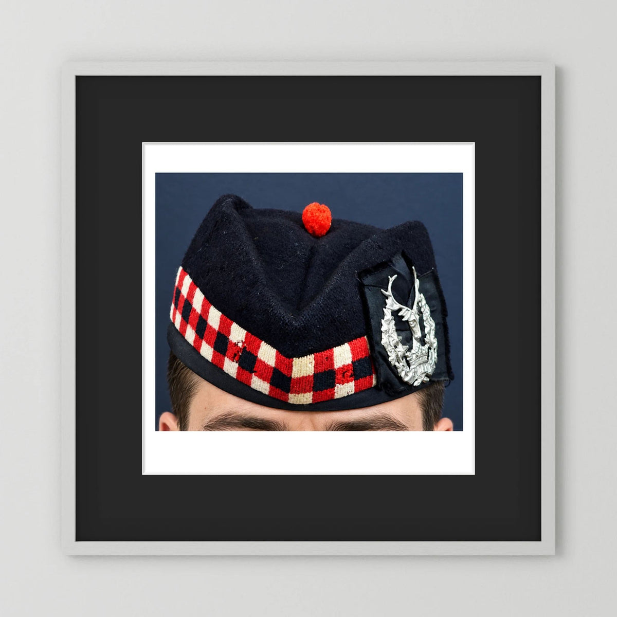 Garrison Cap. Gordon Highlanders Glengarry Side-Cap, WW2 — photograph presentation mockup