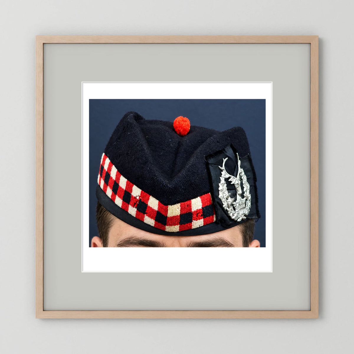 Garrison Cap. Gordon Highlanders Glengarry Side-Cap, WW2 — photograph presentation mockup