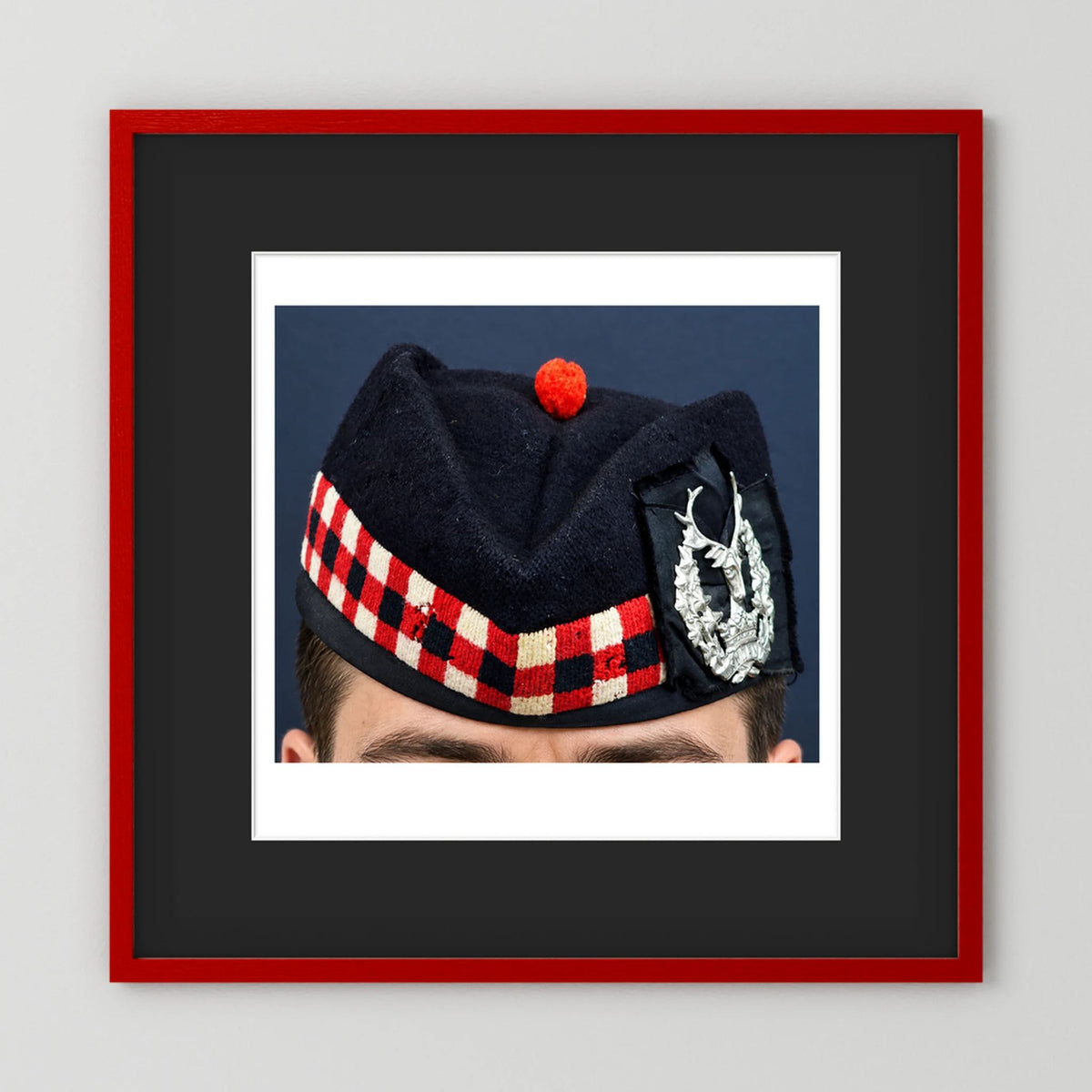 Garrison Cap. Gordon Highlanders Glengarry Side-Cap, WW2 — photograph presentation mockup