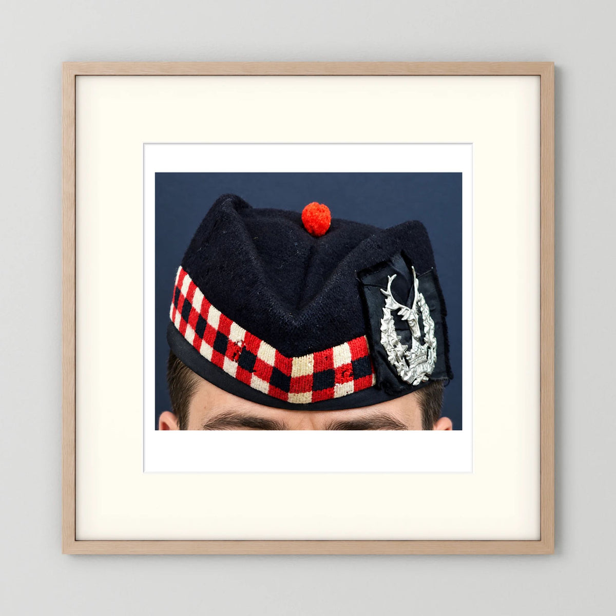 Garrison Cap. Gordon Highlanders Glengarry Side-Cap, WW2 — photograph presentation mockup