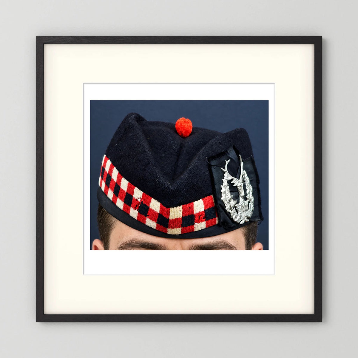 Garrison Cap. Gordon Highlanders Glengarry Side-Cap, WW2 — photograph presentation mockup
