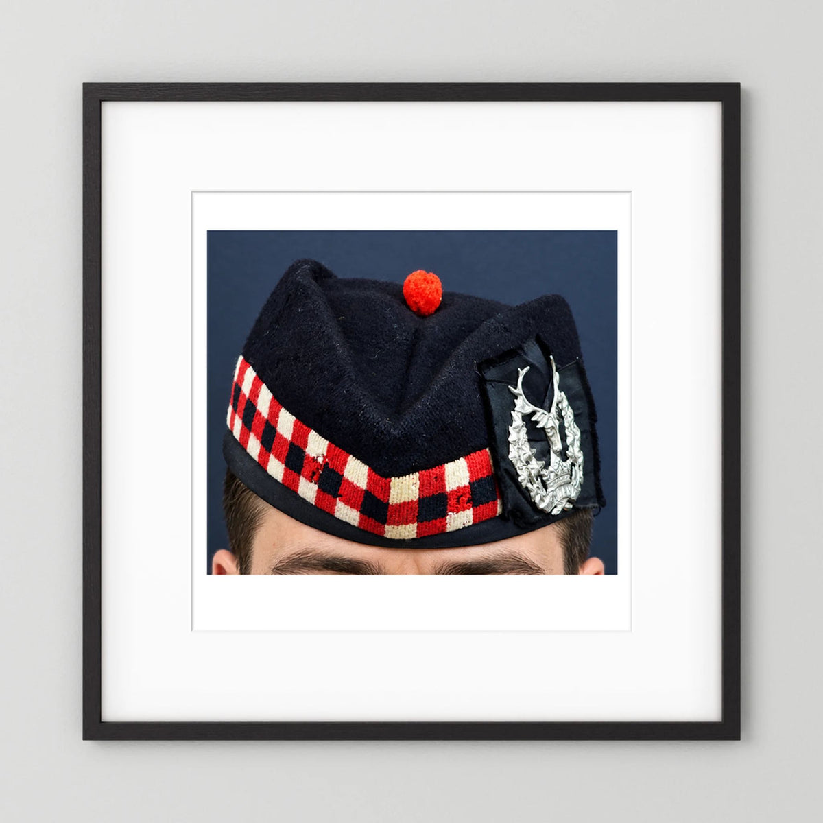 Garrison Cap. Gordon Highlanders Glengarry Side-Cap, WW2 — photograph presentation mockup