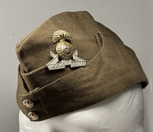 Garrison Cap. Lancashire Fusiliers, WW2 Side Cap. - Art goes to War