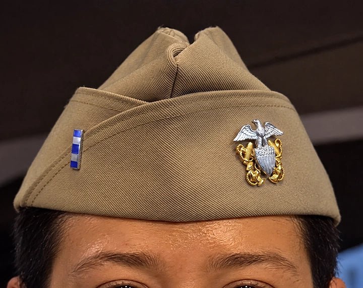 Side view of Garrison Cap or Side Cap. Lieutenant, Junior Grade, 2026