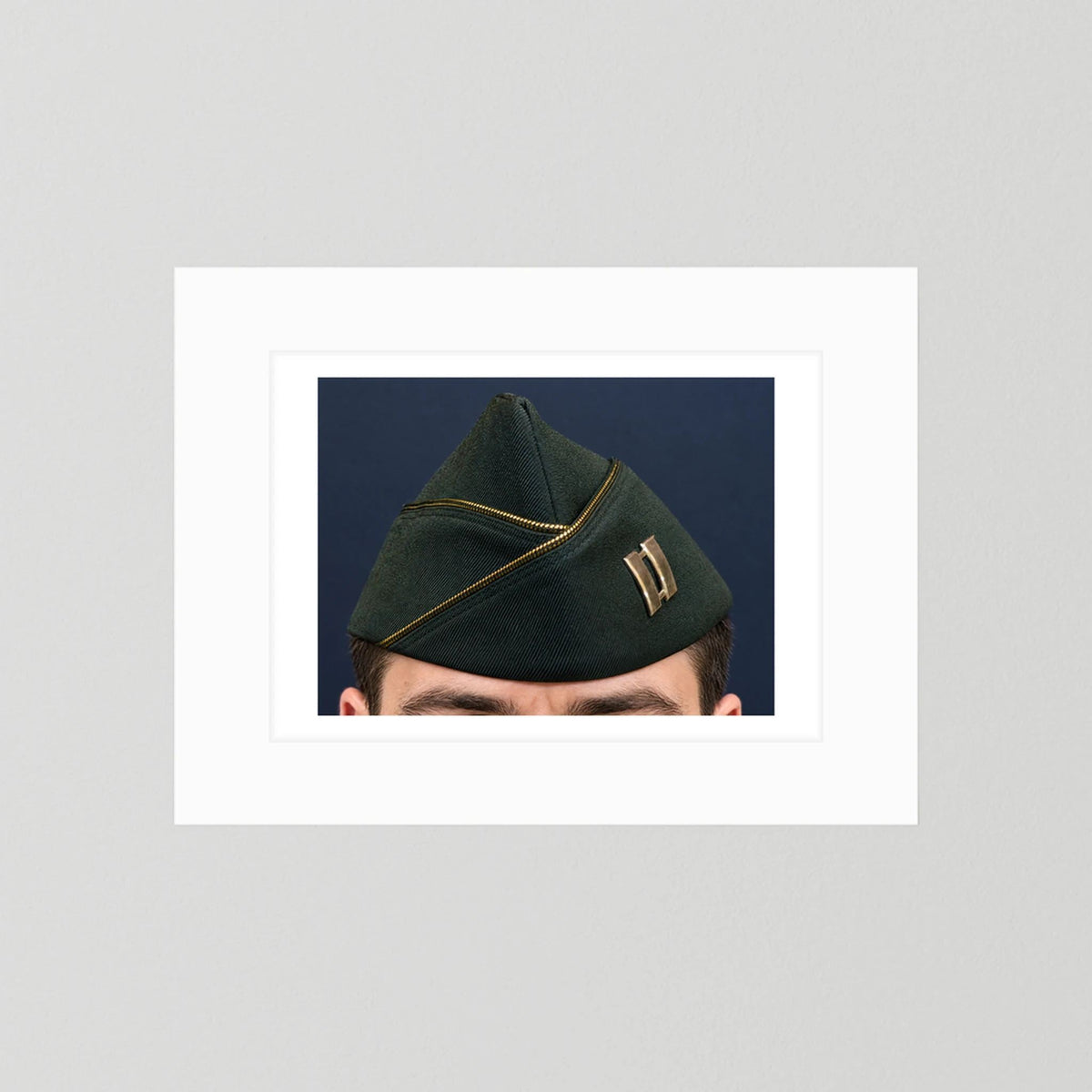 Garrison Cap or Side Cap. US Army Captain, Vietnam War, Dress Garrison Cap — photograph presentation mockup