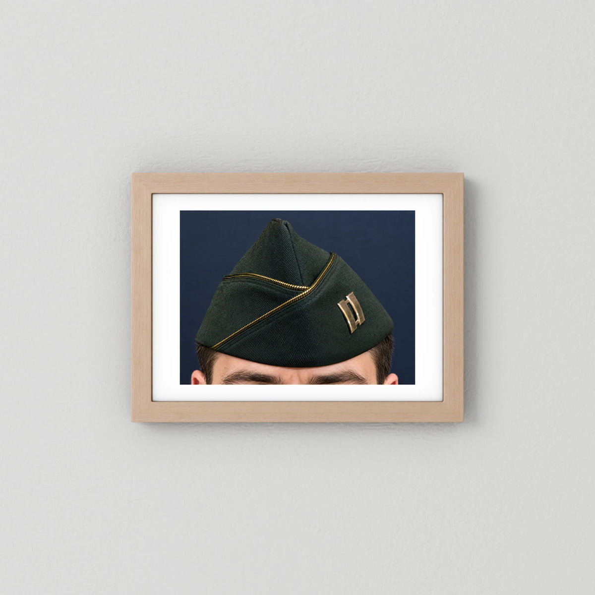 Garrison Cap or Side Cap. US Army Captain, Vietnam War, Dress Garrison Cap — photograph presentation mockup