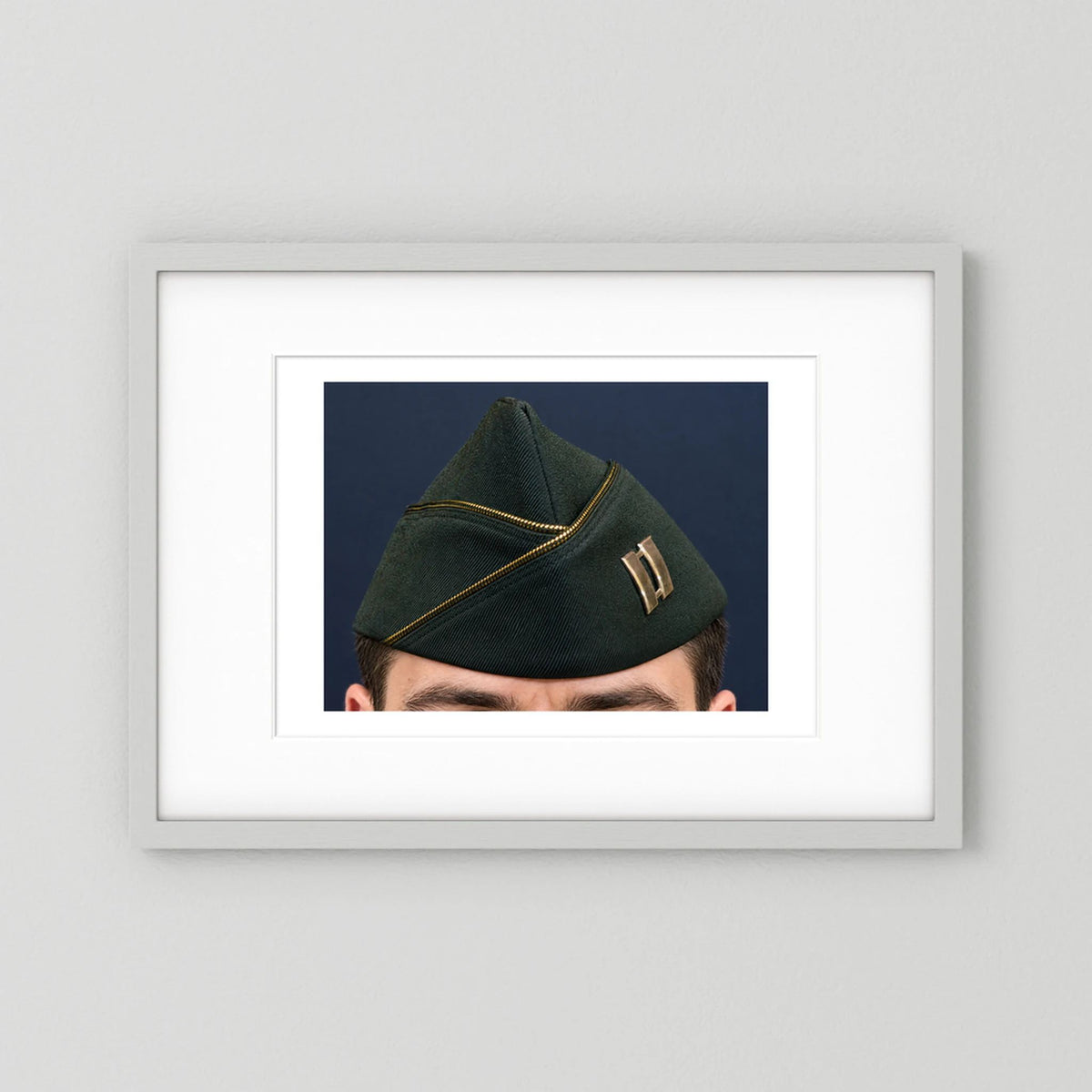 Garrison Cap or Side Cap. US Army Captain, Vietnam War, Dress Garrison Cap — photograph presentation mockup