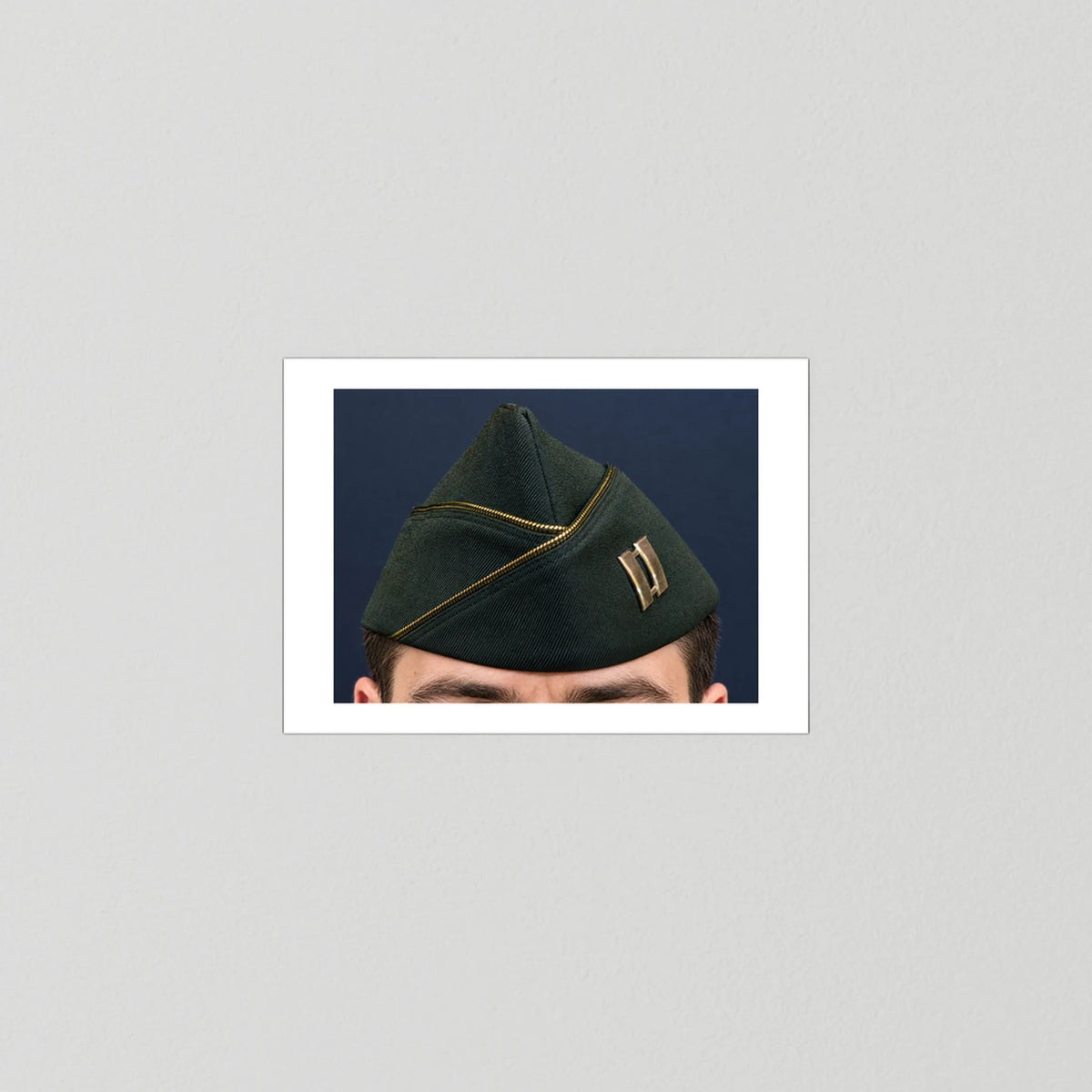 Garrison Cap or Side Cap. US Army Captain, Vietnam War, Dress Garrison Cap — photograph presentation mockup