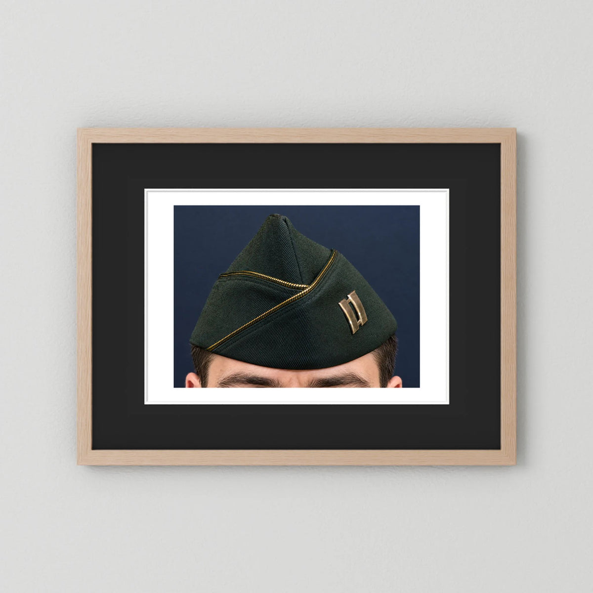 Garrison Cap or Side Cap. US Army Captain, Vietnam War, Dress Garrison Cap — photograph presentation mockup