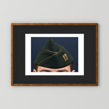 Garrison Cap or Side Cap. US Army Captain, Vietnam War, Dress Garrison Cap — photograph presentation mockup