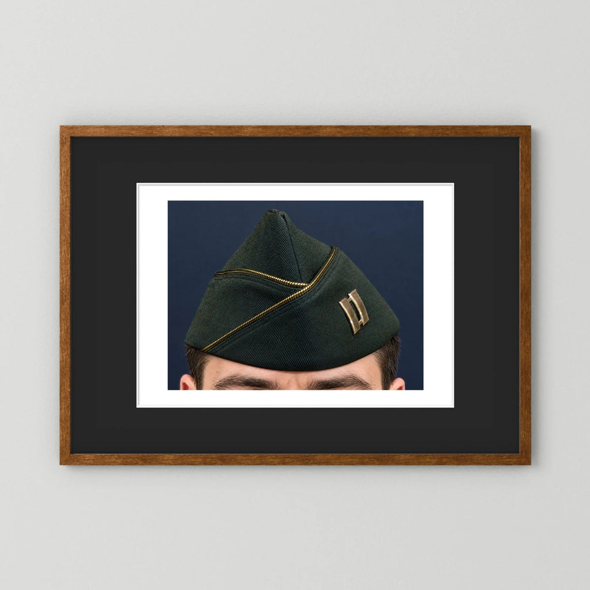 Garrison Cap or Side Cap. US Army Captain, Vietnam War, Dress Garrison Cap — photograph presentation mockup