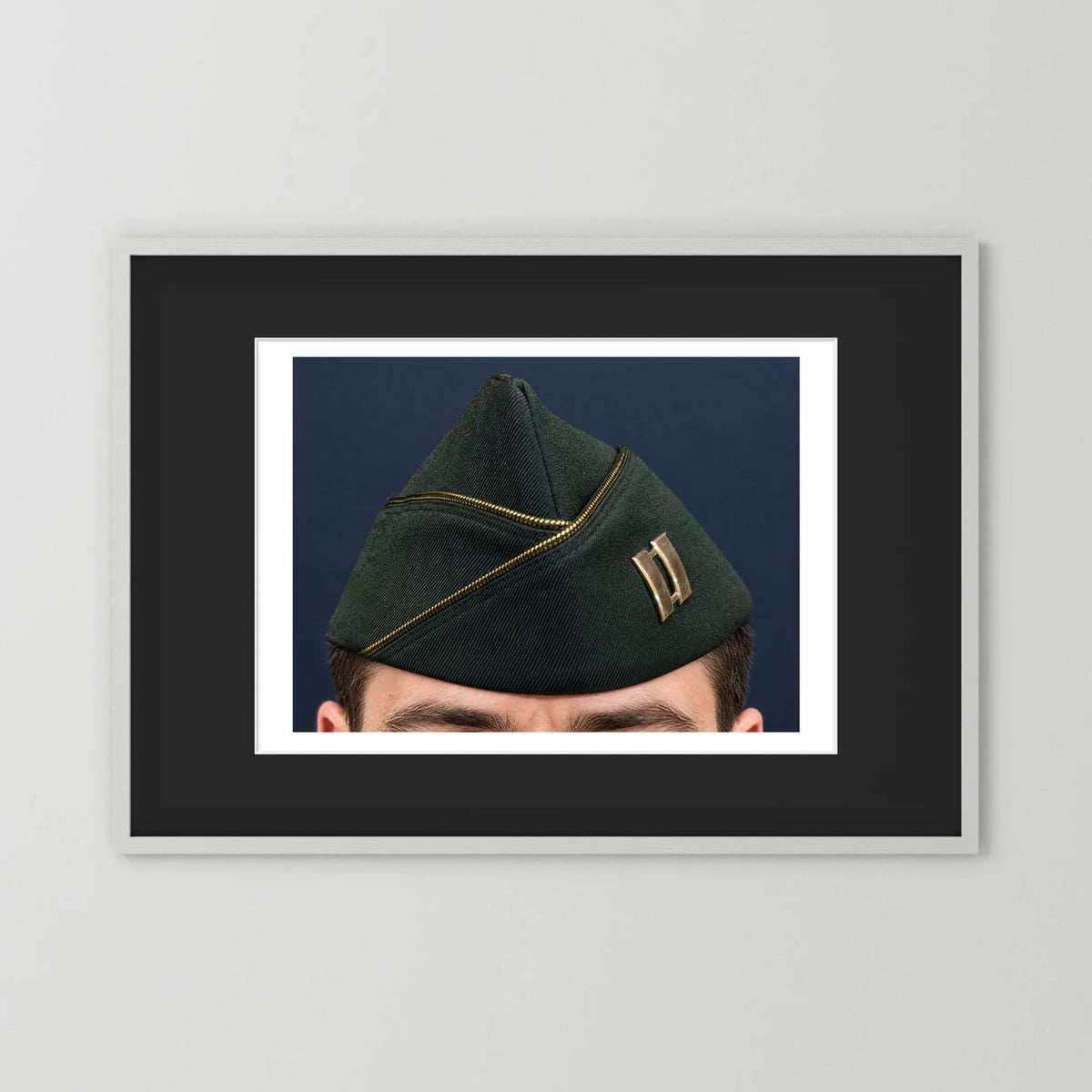 Garrison Cap or Side Cap. US Army Captain, Vietnam War, Dress Garrison Cap — photograph presentation mockup