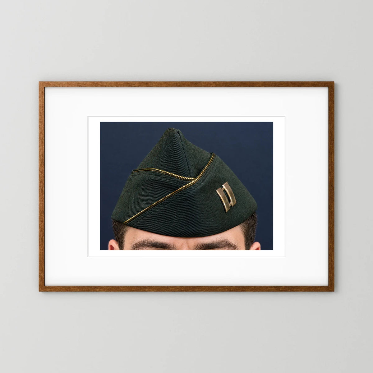 Garrison Cap or Side Cap. US Army Captain, Vietnam War, Dress Garrison Cap — photograph presentation mockup