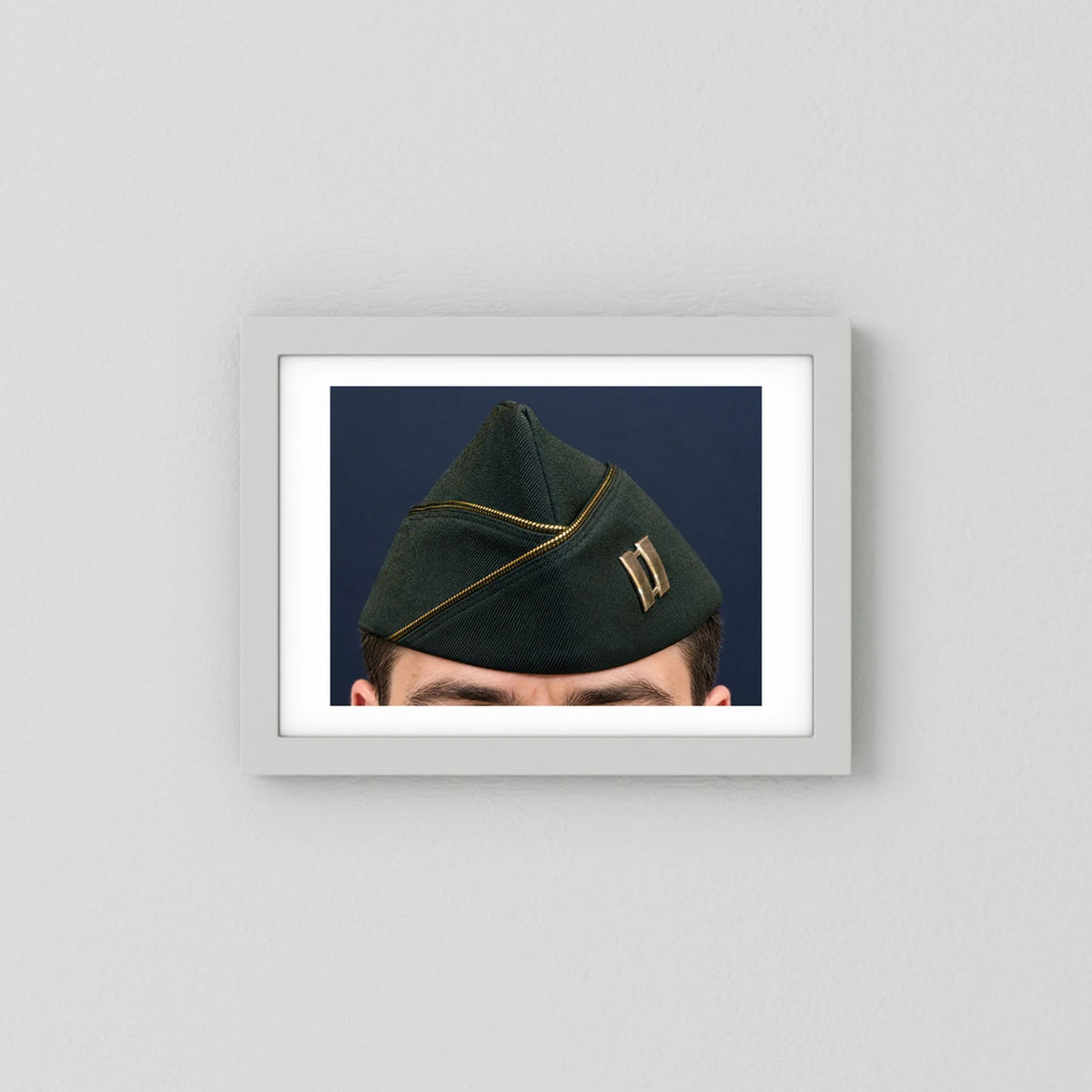 Garrison Cap or Side Cap. US Army Captain, Vietnam War, Dress Garrison Cap — photograph presentation mockup