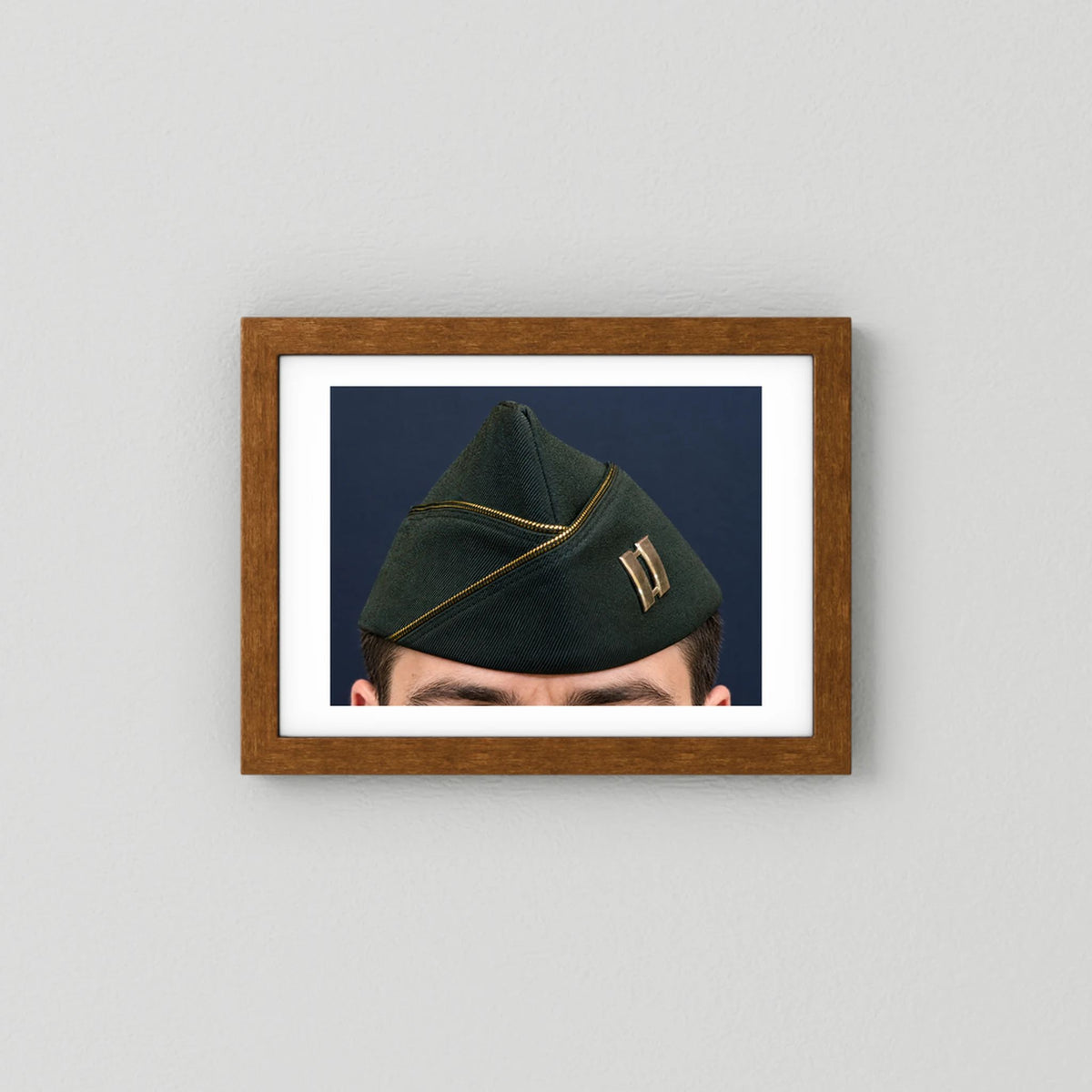 Garrison Cap or Side Cap. US Army Captain, Vietnam War, Dress Garrison Cap — photograph presentation mockup