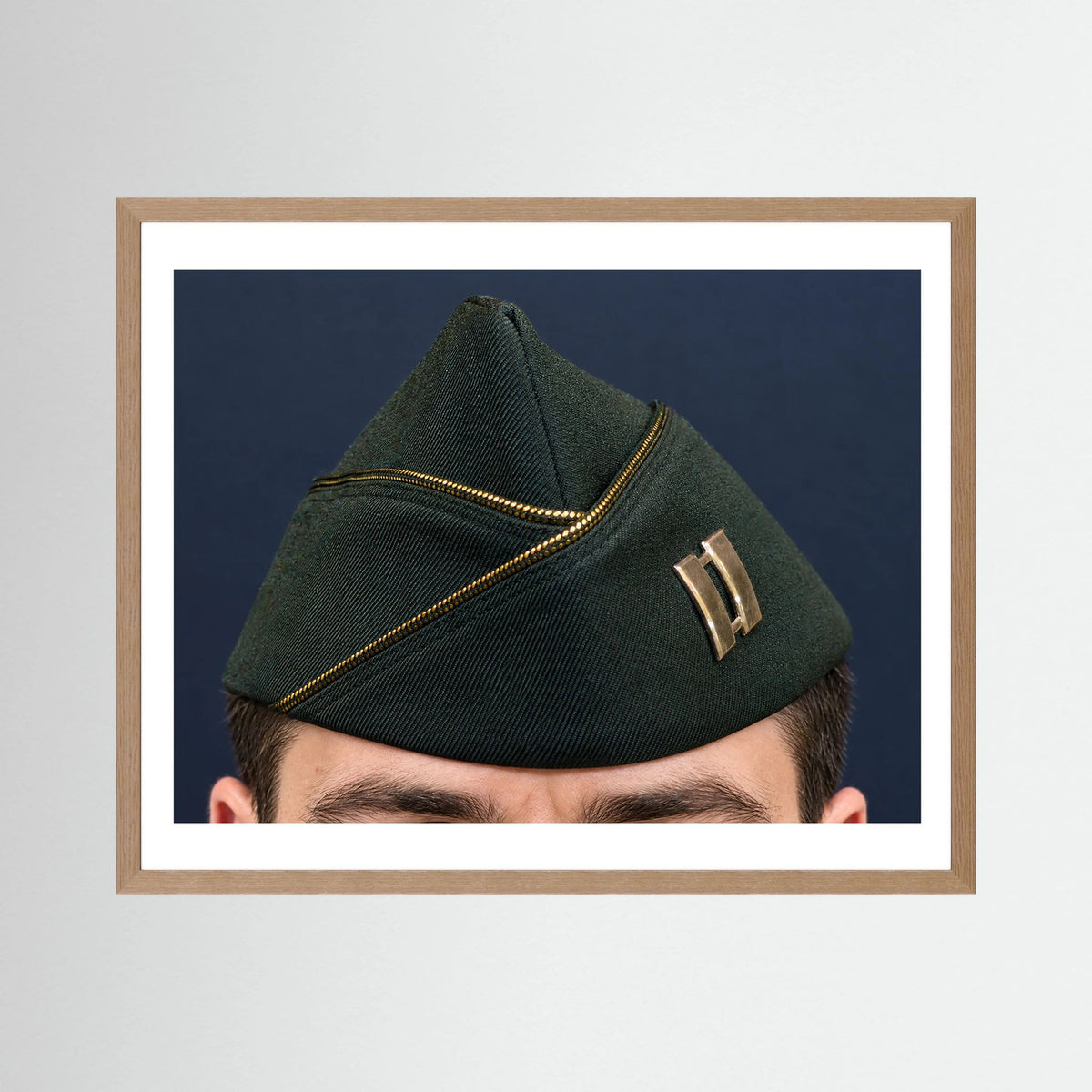 Garrison Cap or Side Cap. US Army Captain, Vietnam War, Dress Garrison Cap — photograph presentation mockup