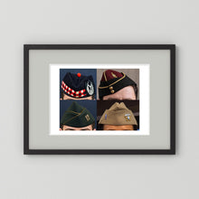 Garrison Caps United States and United Kingdom — composite displayed in a black wood frame mockup