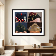 Garrison Caps United States and United Kingdom — composite displayed in a black wood frame mockup