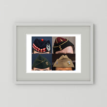 Garrison Caps United States and United Kingdom — composite displayed in a black wood frame mockup