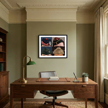Garrison Caps United States and United Kingdom — composite displayed in a black wood frame mockup