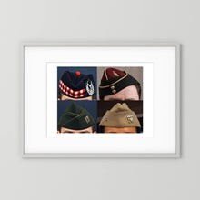 Garrison Caps United States and United Kingdom — composite displayed in a black wood frame mockup