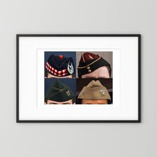 Garrison Caps United States and United Kingdom — composite displayed in a black wood frame mockup