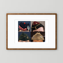 Garrison Caps United States and United Kingdom — composite displayed in a black wood frame mockup