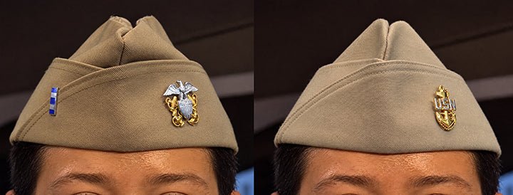 Composite image showing Garrison Caps United States Navy