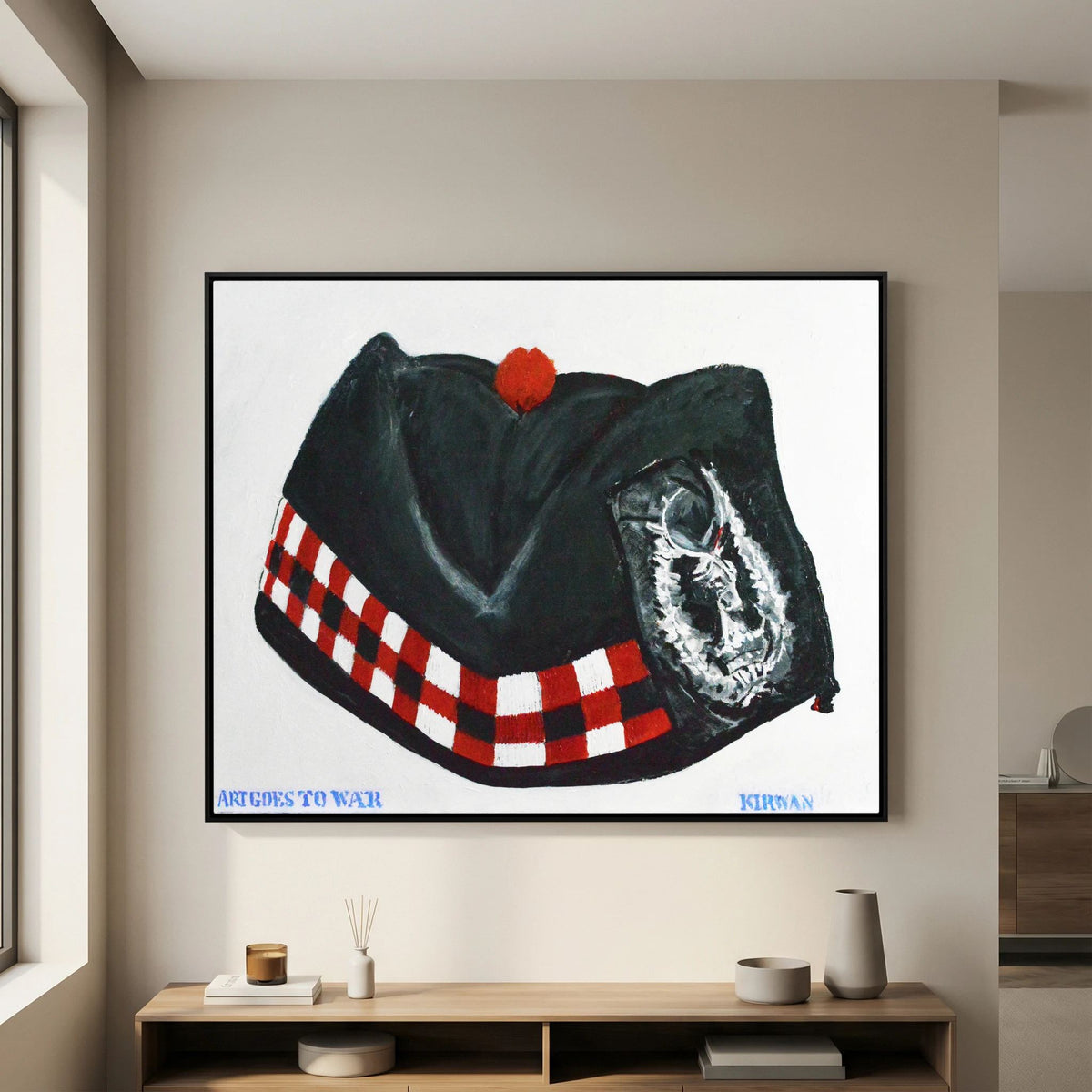 Glengarry Scottish Regimental Cap. "Garrison or Side-Cap" — art print presentation mockup