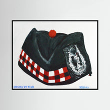 Glengarry Scottish Regimental Cap. "Garrison or Side-Cap" — art print presentation mockup