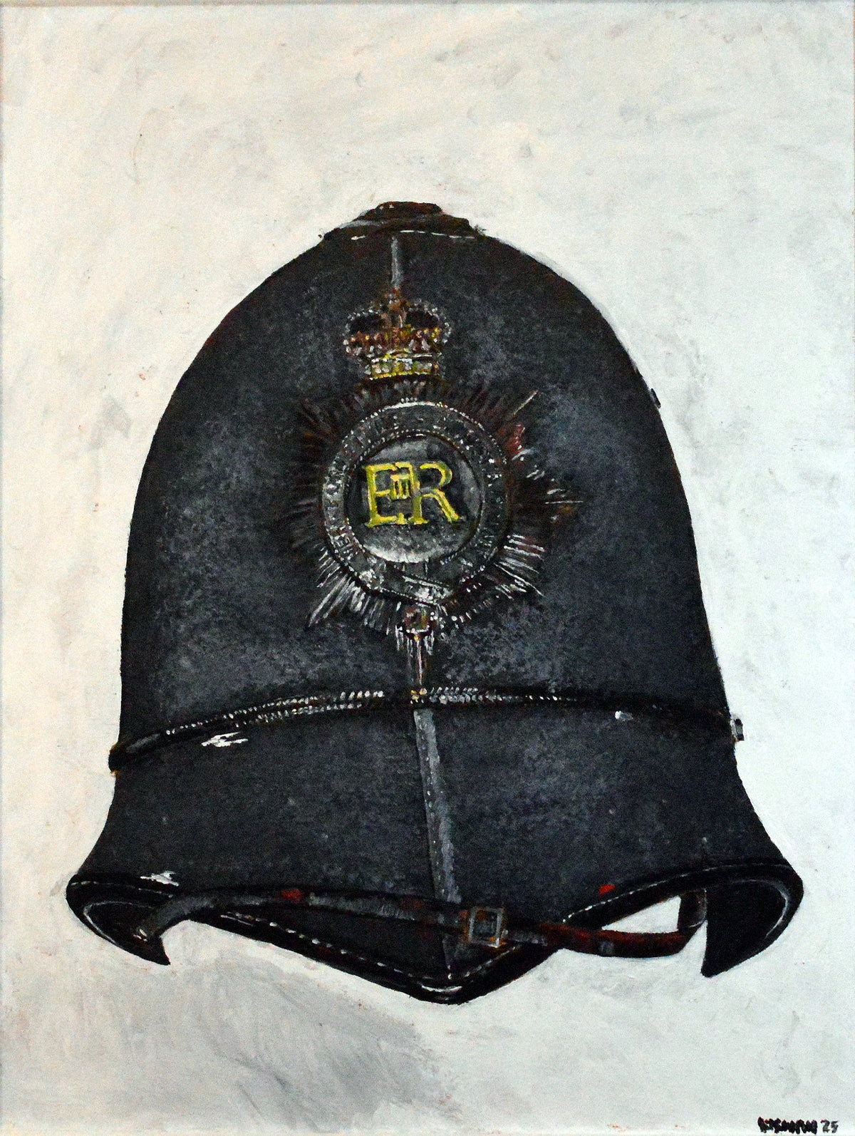 Hertfordshire Police Helmet, Great Britain. Art Print - Art goes to War