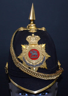 Photograph of Home Service Helmet Royal West Surrey Regiment, Officer Version, Victorian