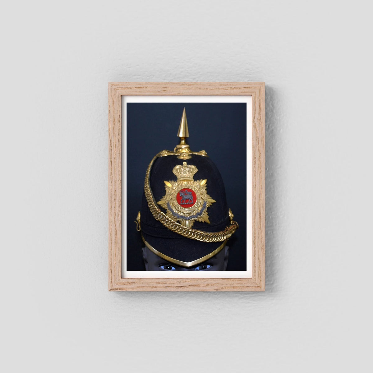 Home Service Helmet Royal West Surrey Regiment, Officer Version, Victorian — photograph presentation mockup