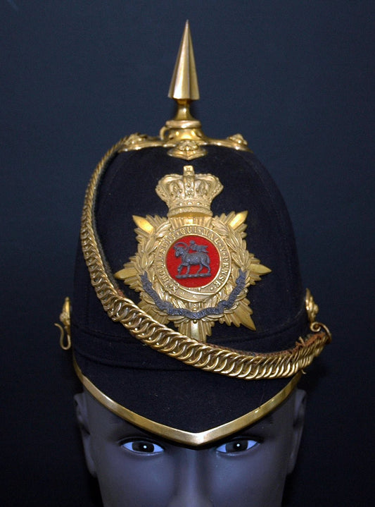 Home Service Helmet Royal West Surrey Regiment, Victorian. Photograph - Art goes to War