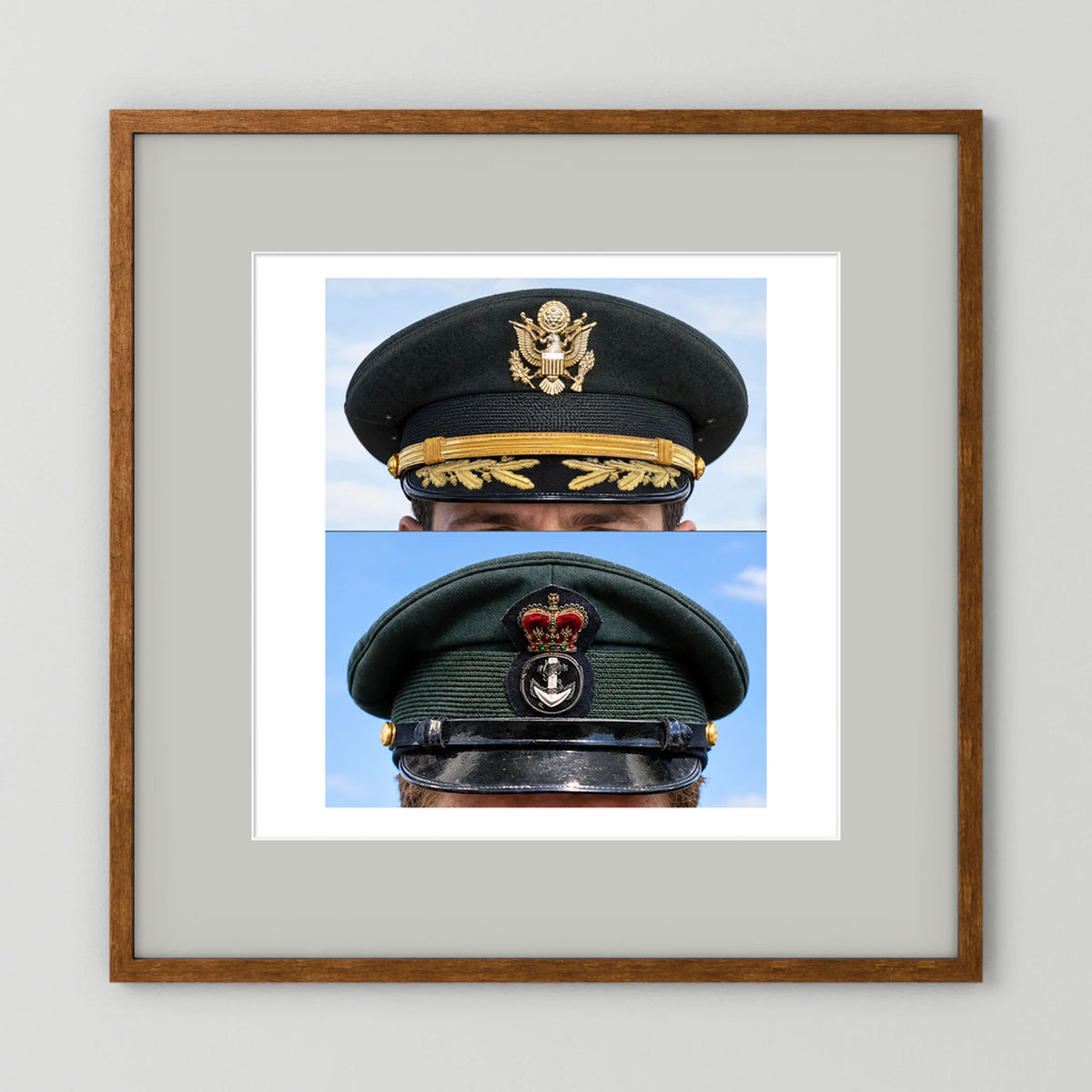 Composite image showing Korean War, Field Officer Dress Visor Cap Canadian Navy 1969, Visor Caps