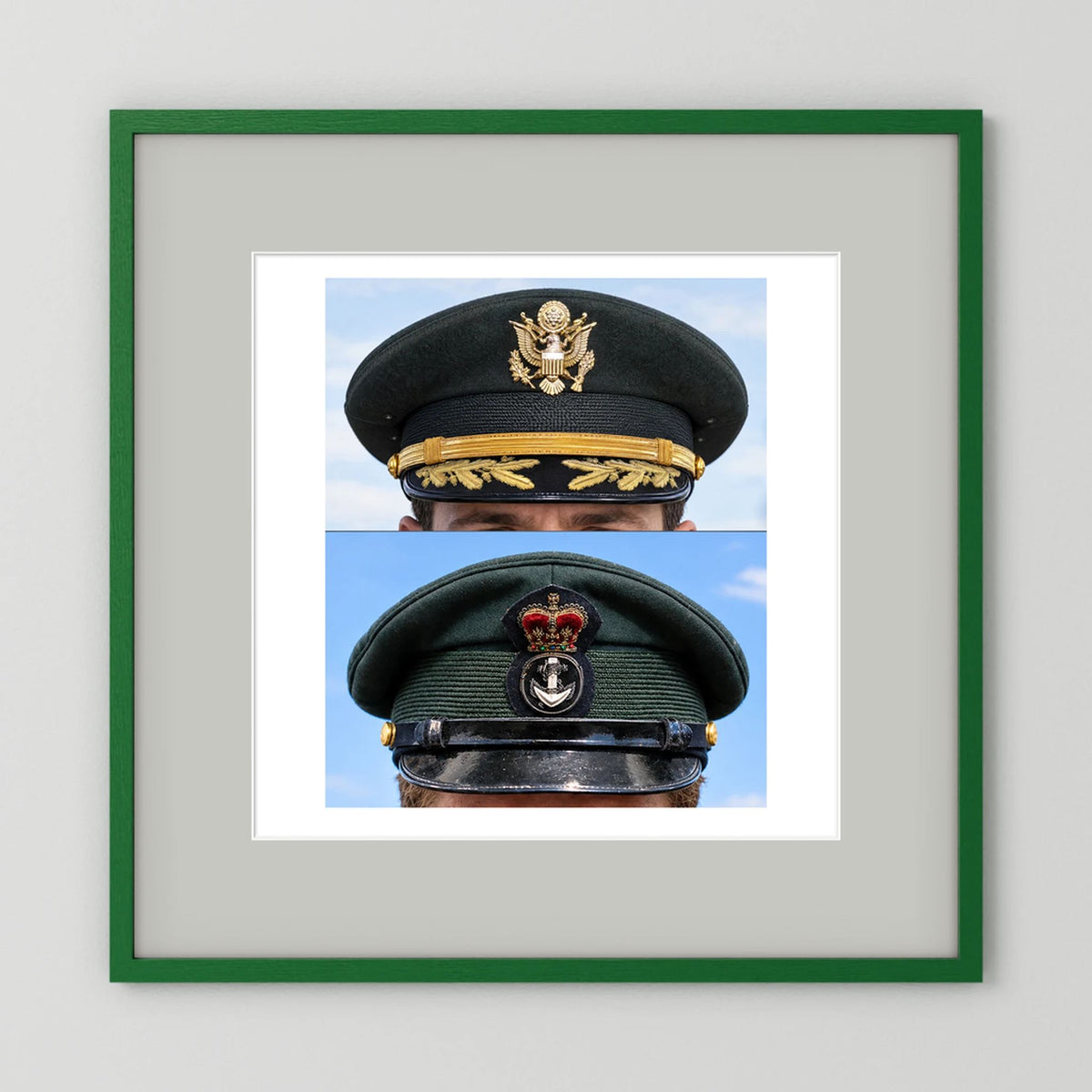 Composite image showing Korean War, Field Officer Dress Visor Cap Canadian Navy 1969, Visor Caps