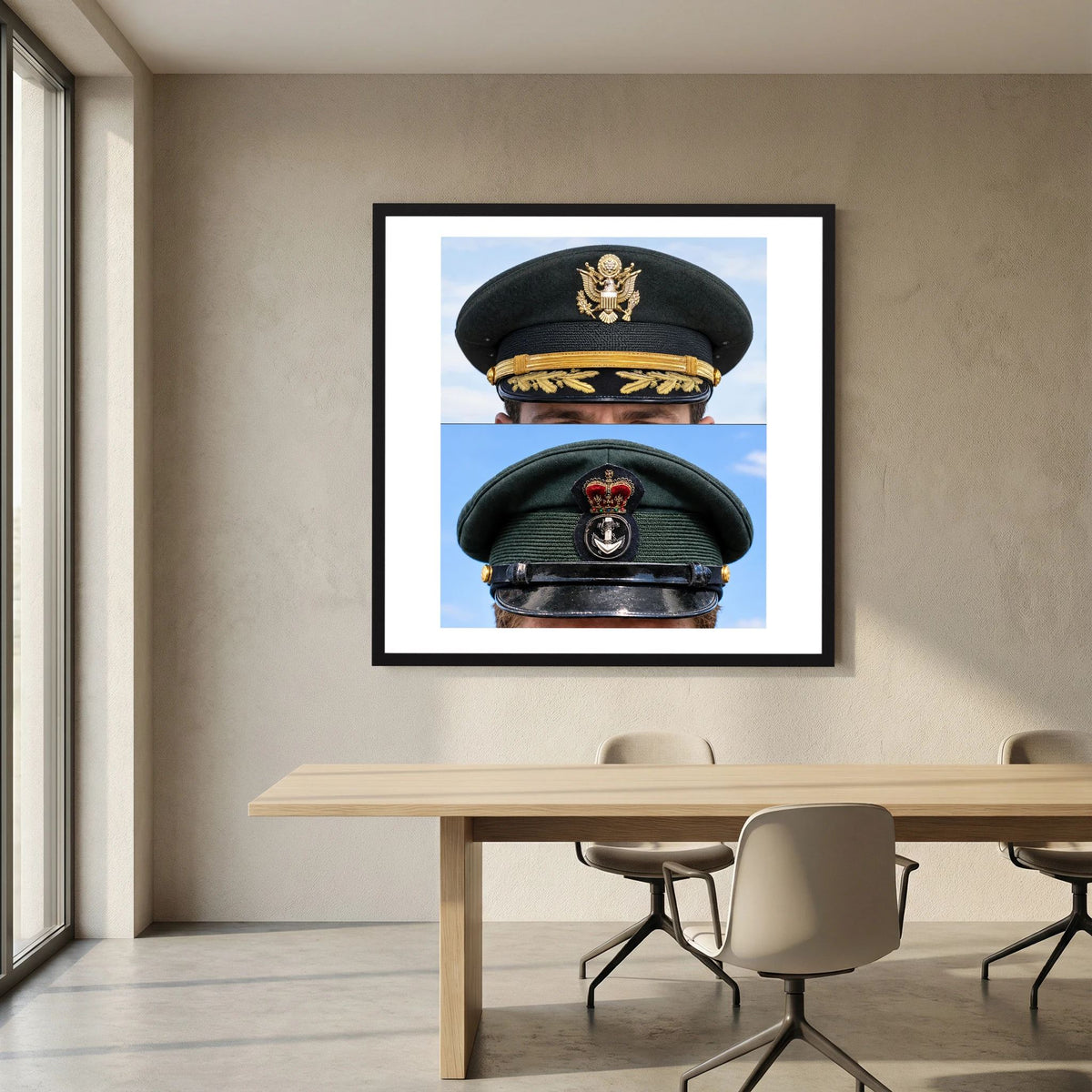 Composite image showing Korean War, Field Officer Dress Visor Cap Canadian Navy 1969, Visor Caps
