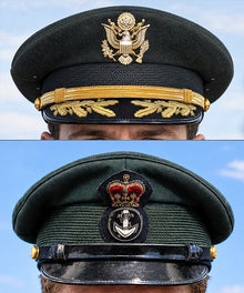 Composite image showing Korean War, Field Officer Dress Visor Cap Canadian Navy 1969, Visor Caps