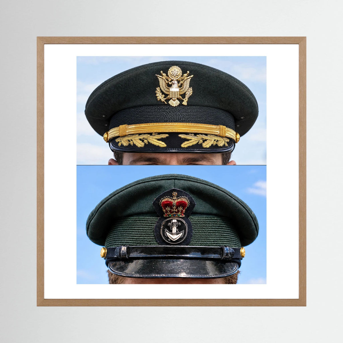 Composite image showing Korean War, Field Officer Dress Visor Cap Canadian Navy 1969, Visor Caps
